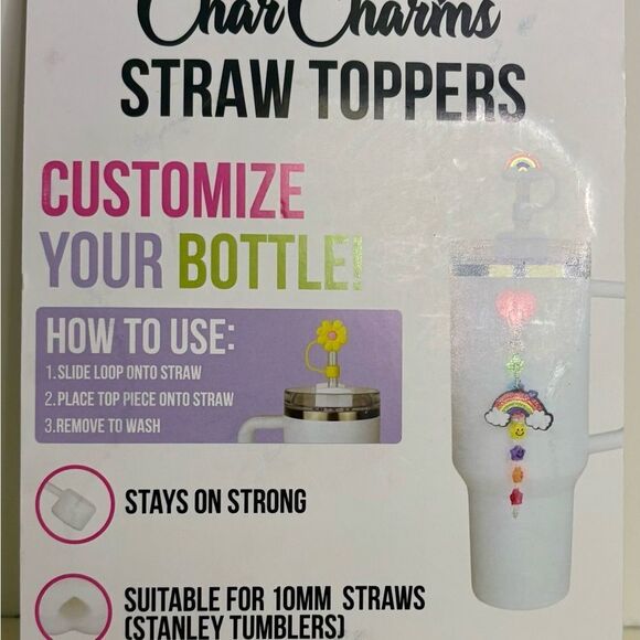 NWT CharCharms Halloween Straw Toppers 4-Pack - Picture 2 of 6